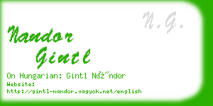nandor gintl business card